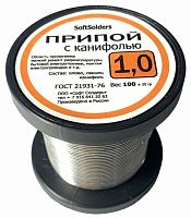 Припой с канифолью ПОС 61 d 1 мм 100гр SoftSolders